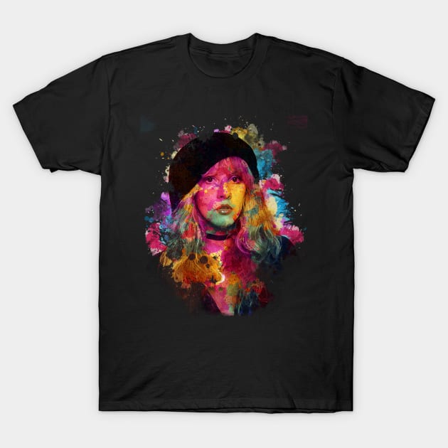 Stevie Nicks - Watercolor Illustration T-Shirt by Punyaomyule